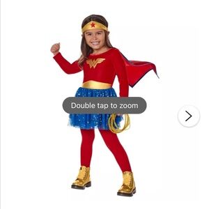 DC Girls Red Blue and Gold Superhero Costume